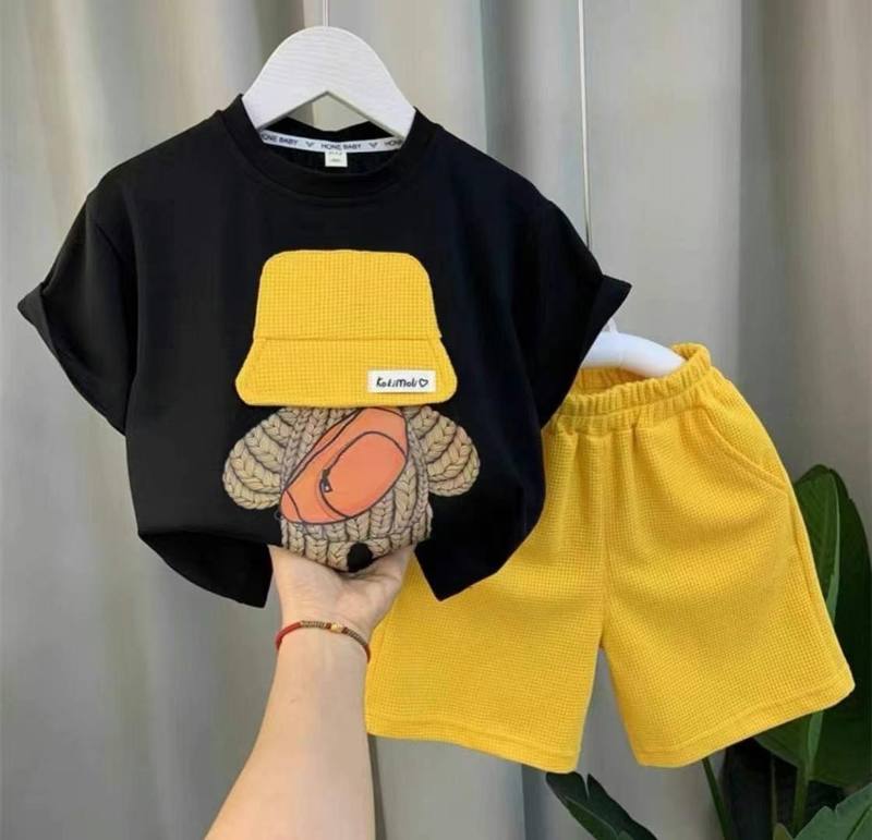 Boys Bear Bucket Hat Print Suit