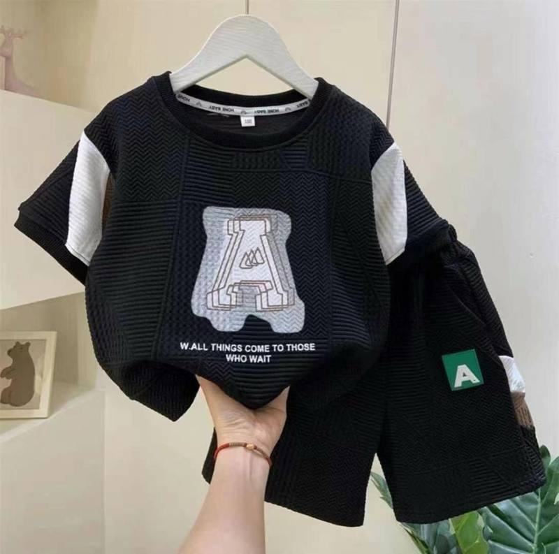 Boys A Letter Waffle Black Suit – Rs.1079 – Sheinn Pakistan