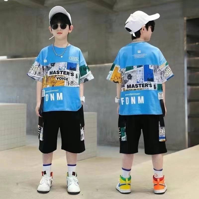 Boys Yellow Patchwork Graphic Suit – Rs.1079 – Sheinn Pakistan