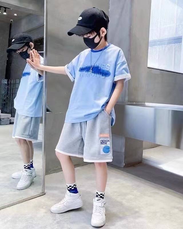 Boys Natural Blue Letter Suit – Rs.1079 – Sheinn Pakistan