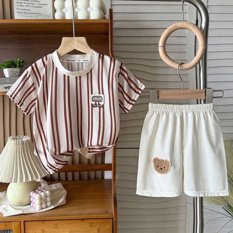 Boys Stripe Tee Wide Shorts Set – Rs.1079 – Sheinn Pakistan